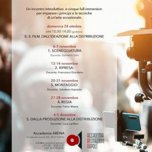 WORKSHOP scuola di CINEMA - OPEN DAY 24 e 26 ottobre 2021 Via Gabriele Jannelli, 220 Napoli presso ARENA - Accademia di Napoli
